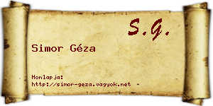 Simor Géza névjegykártya