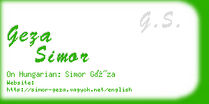 geza simor business card